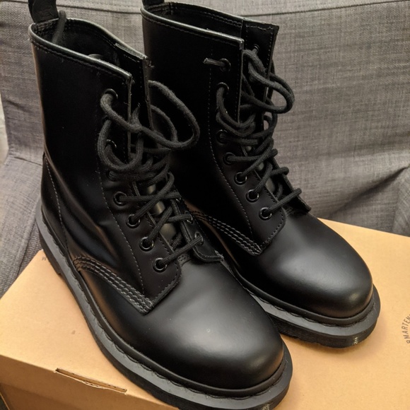 dr martens 1460 mono boot black smooth